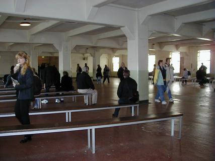 Prisoner's dining hall in Alcatraz.  Where the prisoners had their meals<br>Location: <a href="https://www.google.com/maps/search/?api=1&query=37.8267,-122.42288" target="_new">Alcatraz Island</a>